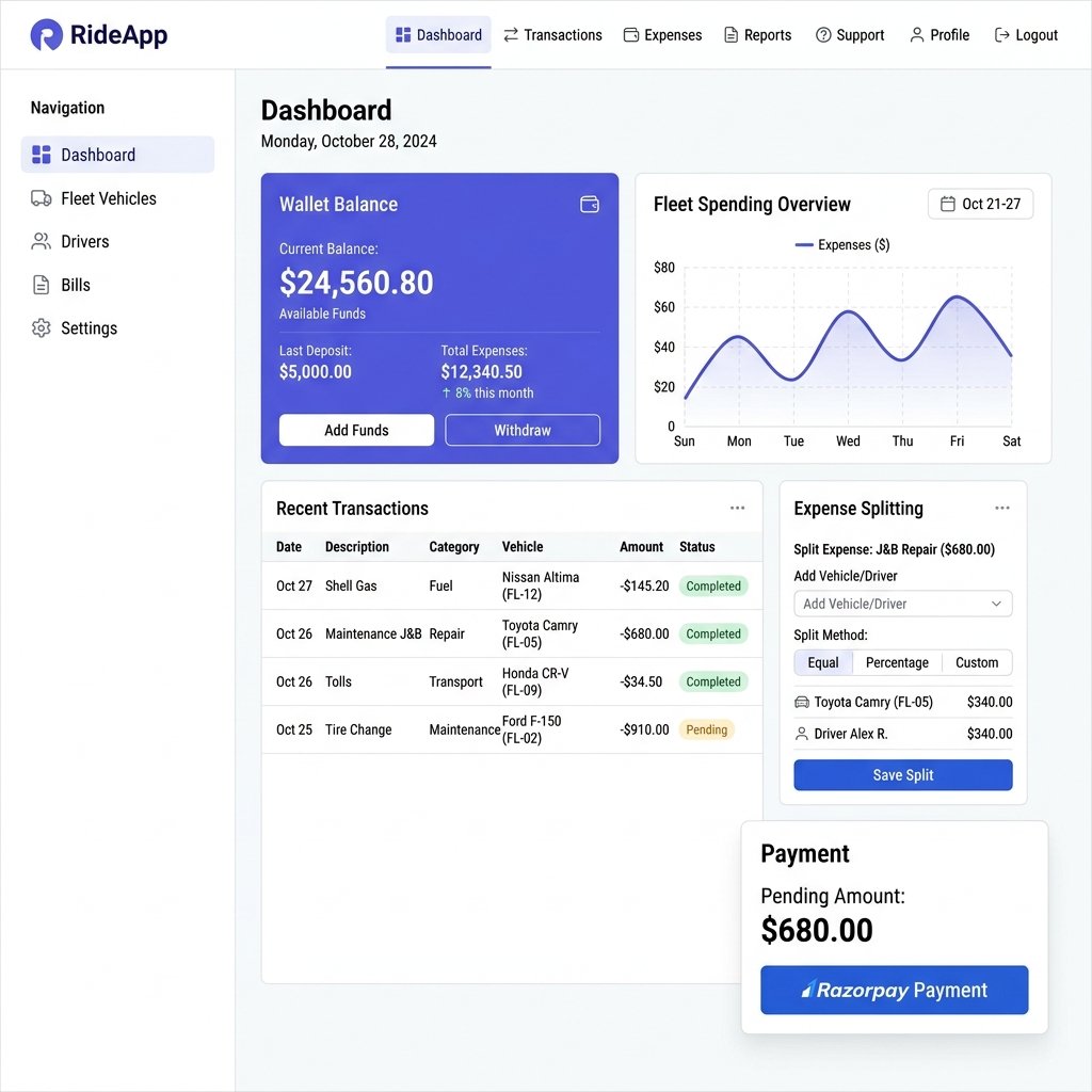 RideApp project screenshot